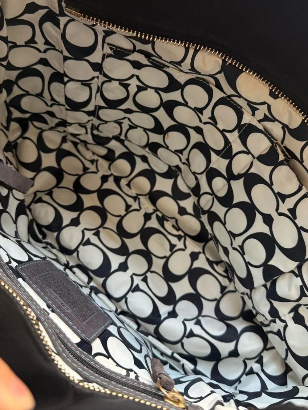 Vintage 2000s Coach Hampton Small Black Sateen Nylon Mini Tote Shoulder Bag